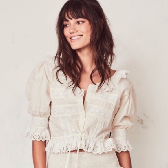 Loveshackfancy Tiana ruffle angel top blouse XS - Picture 6 of 16